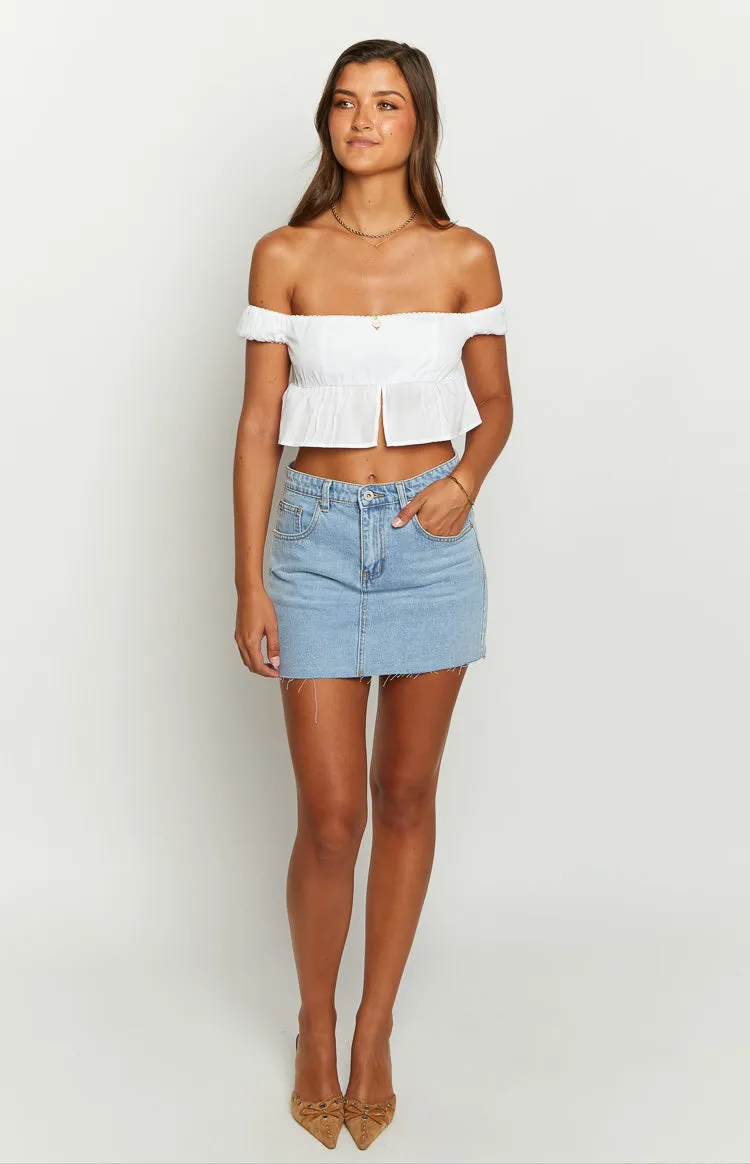 Dandi White Off The Shoulder Crop Top sold by Beginning Boutique product image thumbnail 2