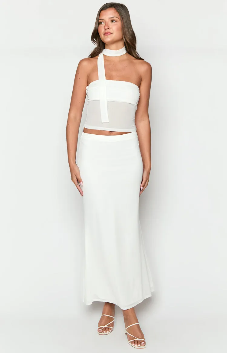 Luna White Maxi Skirt sold by Beginning Boutique product image thumbnail 2
