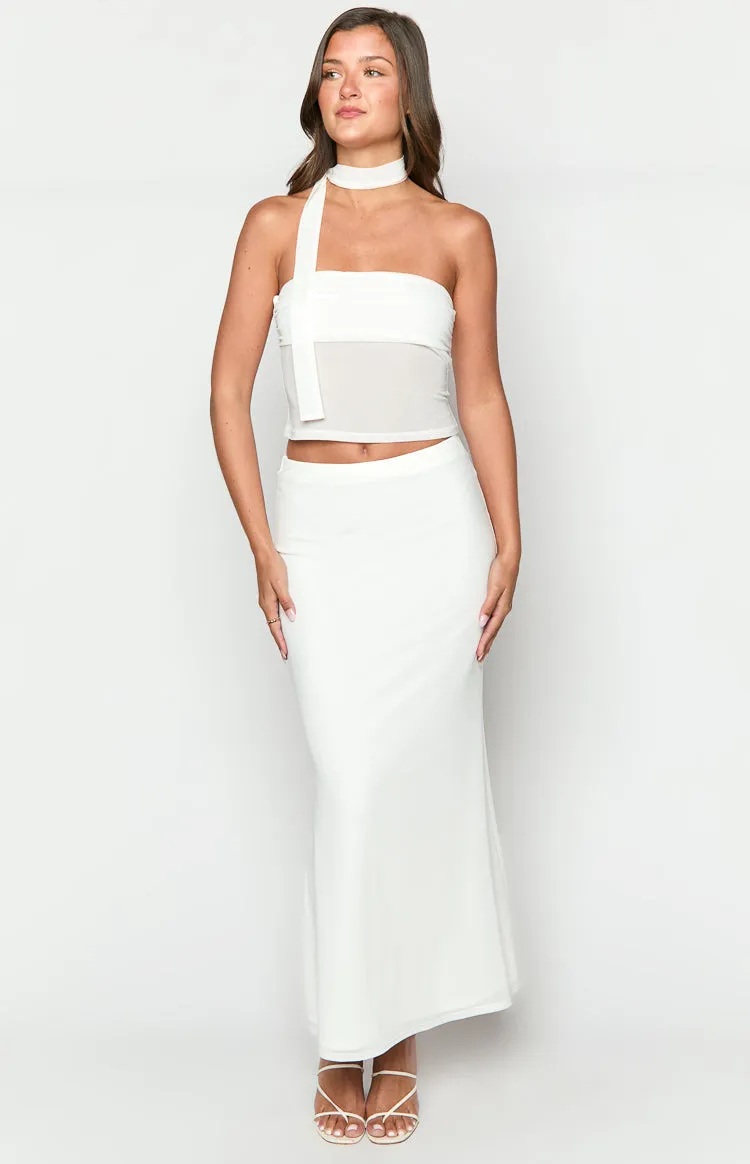 Luna White Maxi Skirt sold by Beginning Boutique product image thumbnail 3