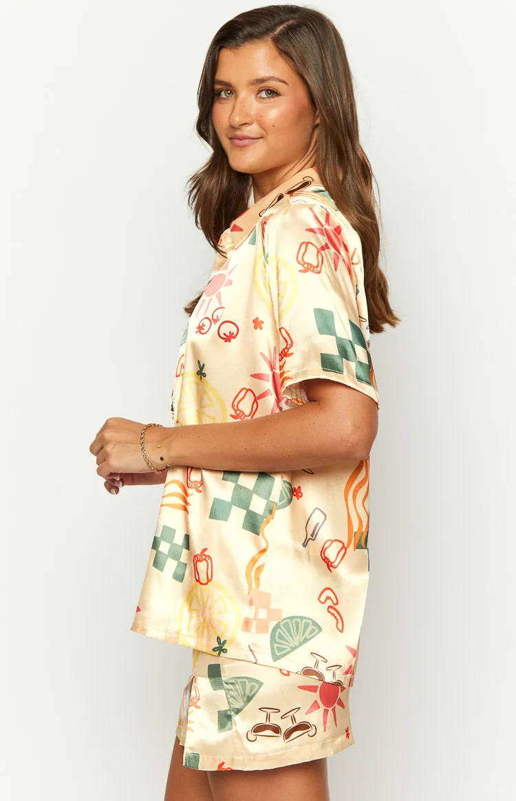 Noir Golden Escape Yellow Print Shirt sold by Beginning Boutique product image thumbnail 5