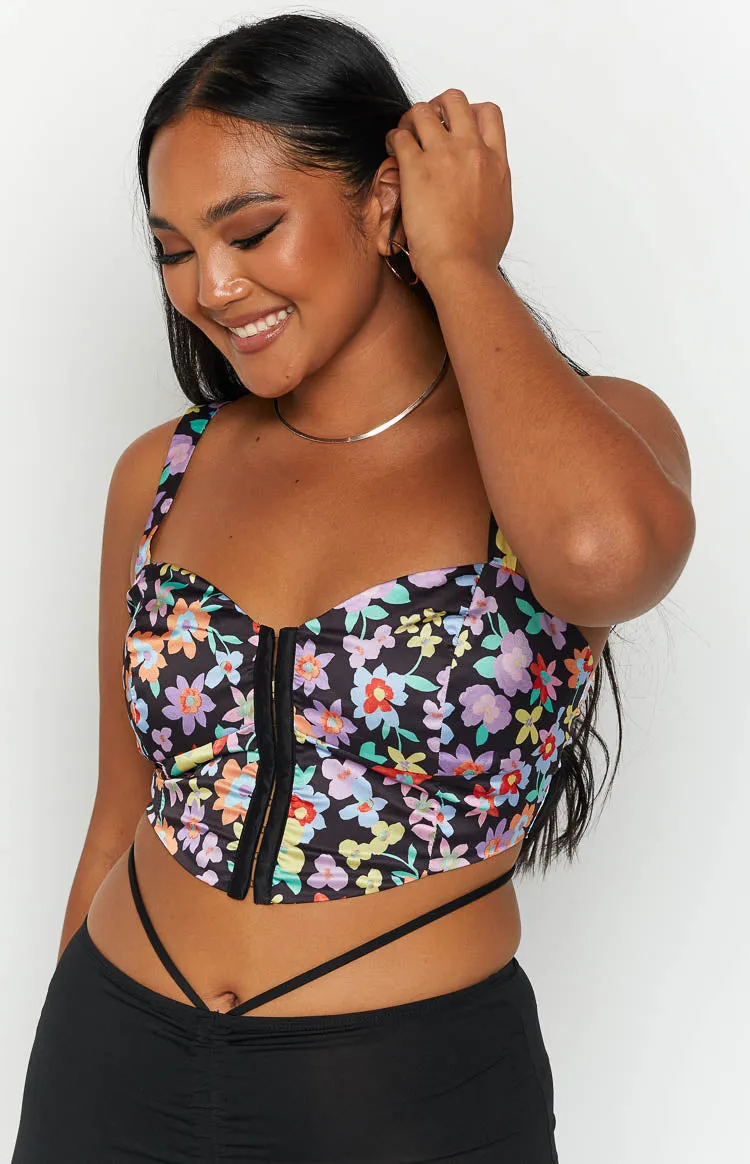 Davina Floral Corset Top sold by Beginning Boutique