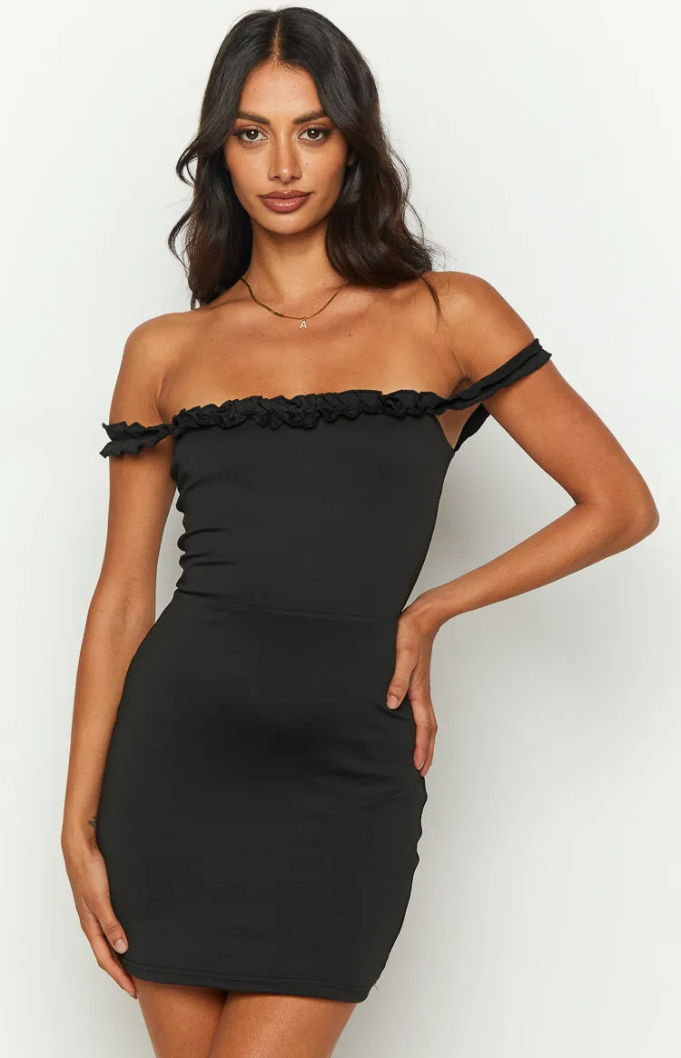Chloanna Black Ruffle Mini Dress sold by Beginning Boutique product image thumbnail 3