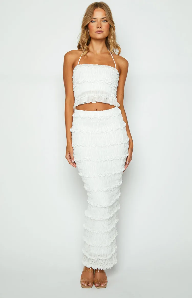 Shake it Off White Chiffon Midi Skirt sold by Beginning Boutique product image thumbnail 2