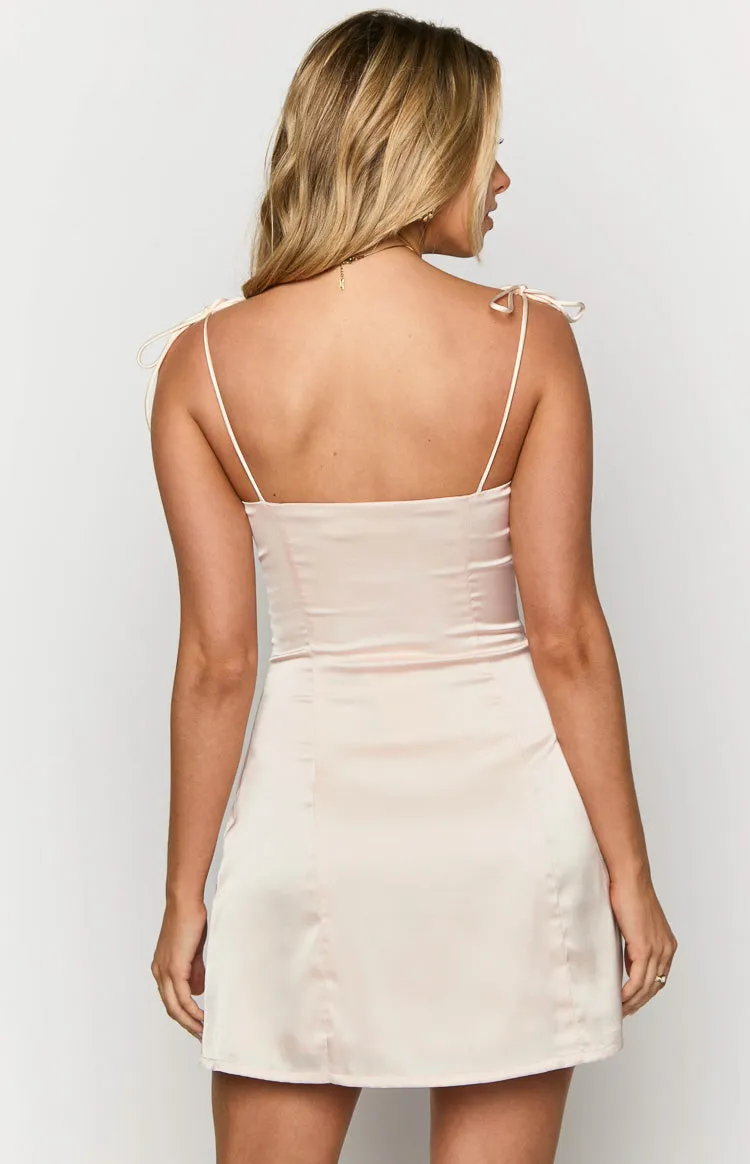 Penny Lane Cream Satin Mini Dress sold by Beginning Boutique product image thumbnail 4