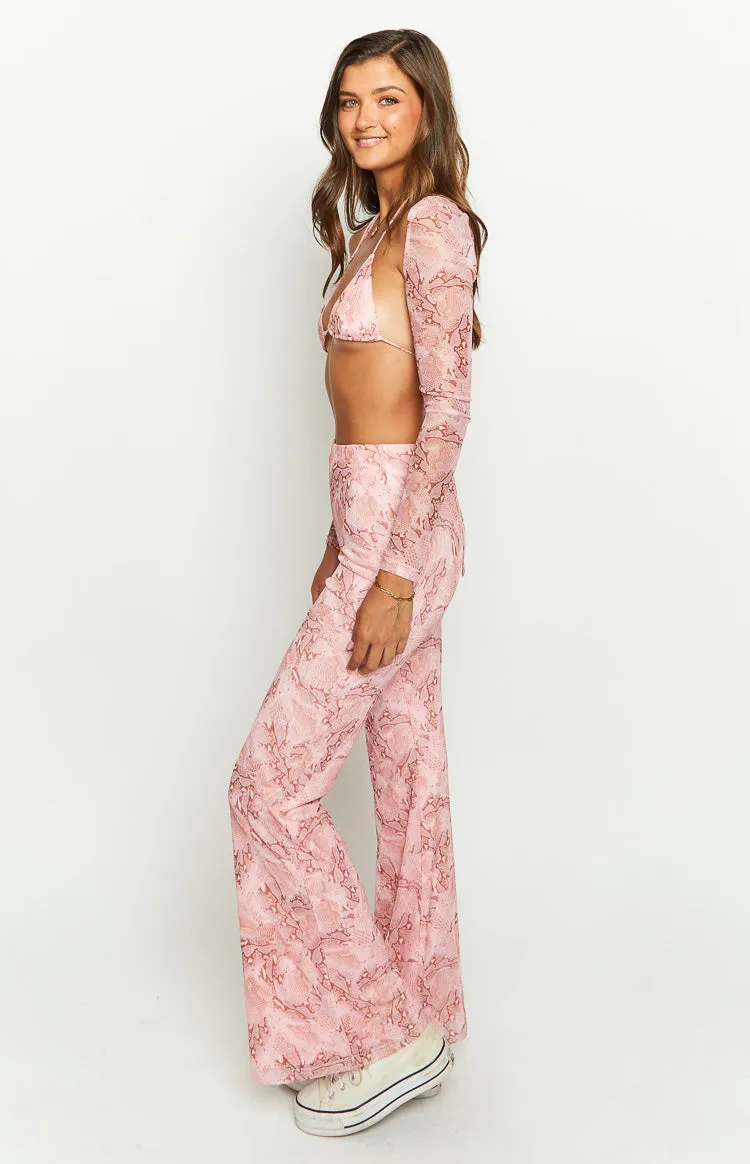 Main Act Pink Swirl Snake Print Pants sold by Beginning Boutique product image thumbnail 4