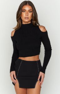 Cynthia Black Long Sleeve Top sold by Beginning Boutique