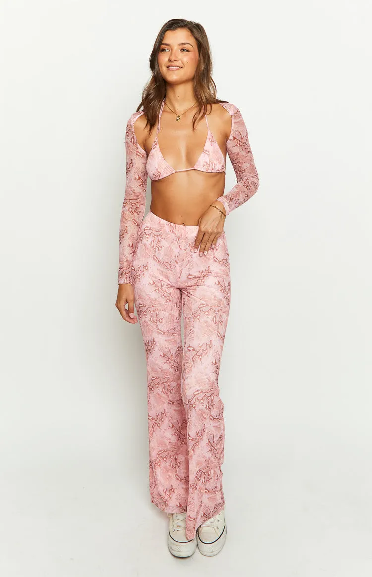 Main Act Pink Swirl Snake Print Pants sold by Beginning Boutique product image thumbnail 2