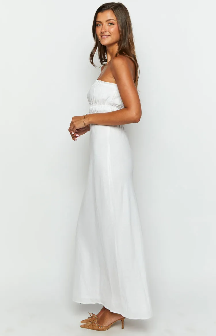 Charlotte White Strapless Maxi Dress sold by Beginning Boutique product image thumbnail 4