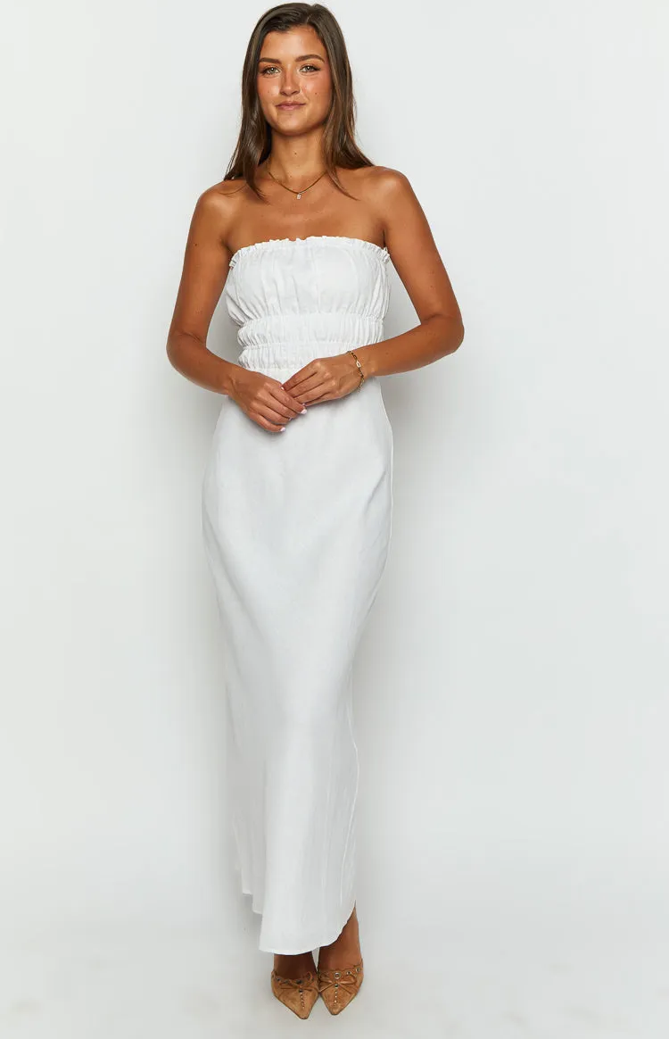 Charlotte White Strapless Maxi Dress sold by Beginning Boutique product image thumbnail 3