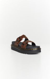 Dr. Martens Myles Slide Sandal Dark Brown sold by Beginning Boutique