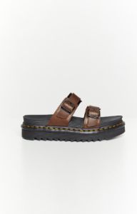 Dr. Martens Myles Slide Sandal Dark Brown sold by Beginning Boutique