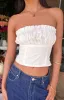 Cherise White Strapless Crop Top sold by Beginning Boutique