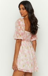 Rubi Pink Floral Babydoll Mini Dress sold by Beginning Boutique
