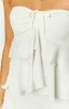Raleigh White Ruffle Strapless Top sold by Beginning Boutique