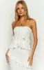 Raleigh White Ruffle Strapless Top sold by Beginning Boutique