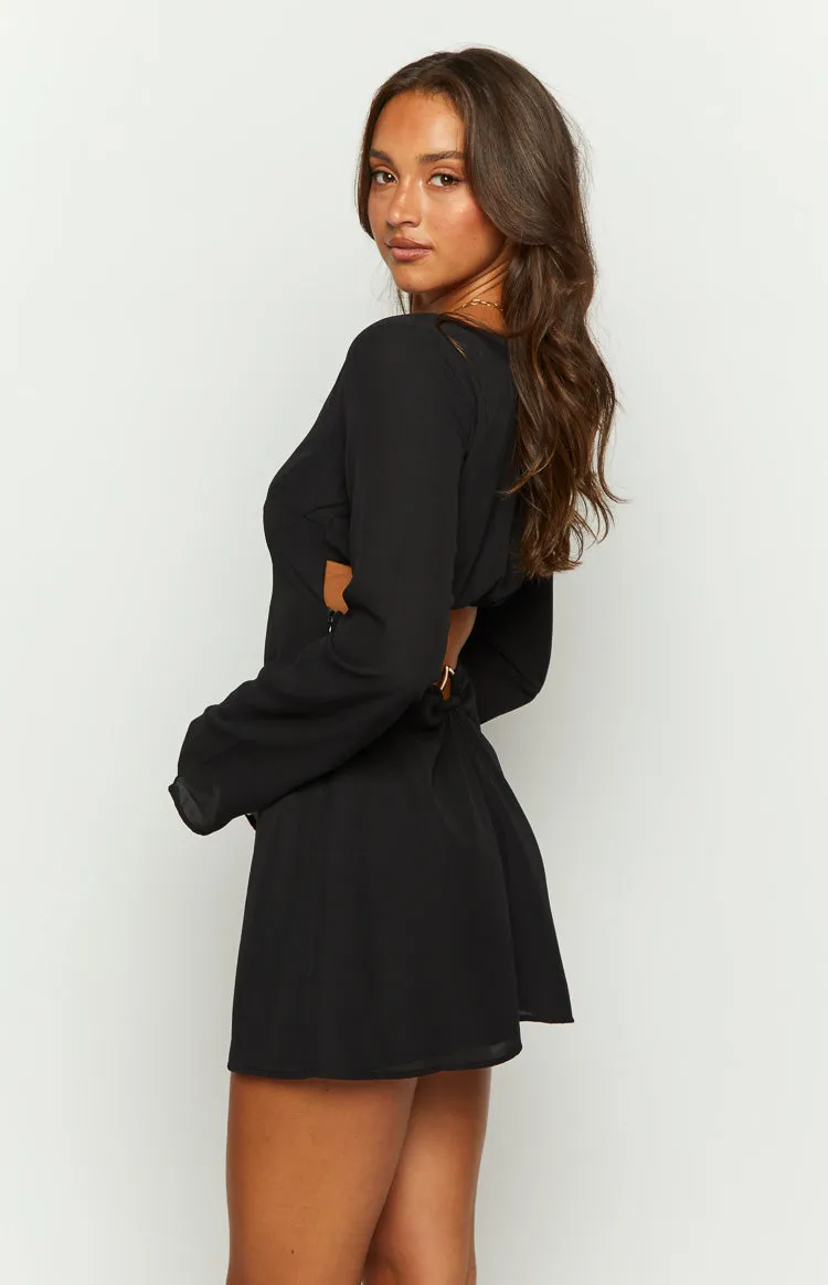 Rowan Long Sleeve Black Mini Dress sold by Beginning Boutique product image thumbnail 3
