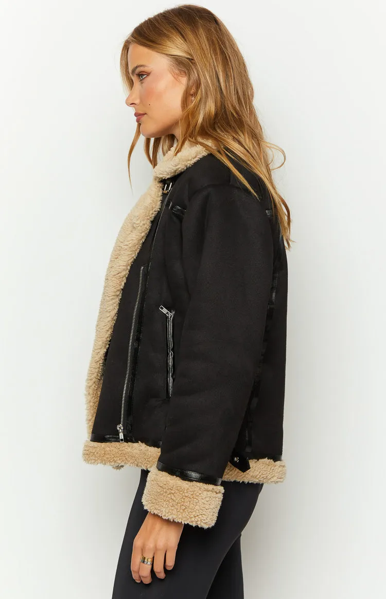 Calliope Black Aviator Jacket sold by Beginning Boutique product image thumbnail 3