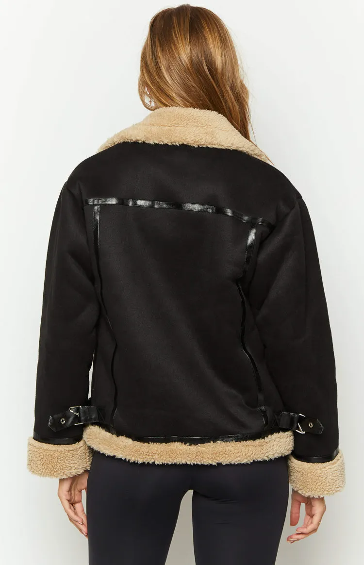 Calliope Black Aviator Jacket sold by Beginning Boutique product image thumbnail 4