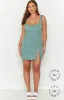 Rihanna Mini Dress Green Ditsy sold by Beginning Boutique