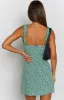 Rihanna Mini Dress Green Ditsy sold by Beginning Boutique