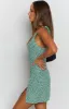 Rihanna Mini Dress Green Ditsy sold by Beginning Boutique