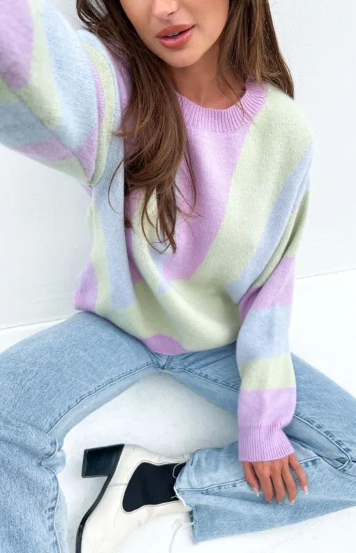 Triton Purple Knit Sweater sold by Beginning Boutique