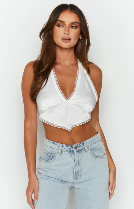 Solita White Halter Top made by Beginning Boutique
