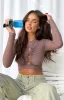 Camie Mocha Long Sleeve Rib Top sold by Beginning Boutique