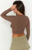 Camie Mocha Long Sleeve Rib Top sold by Beginning Boutique