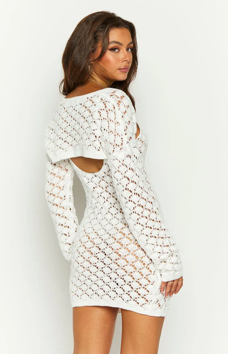 Courtney White Knit Mini Dress sold by Beginning Boutique product image thumbnail 5