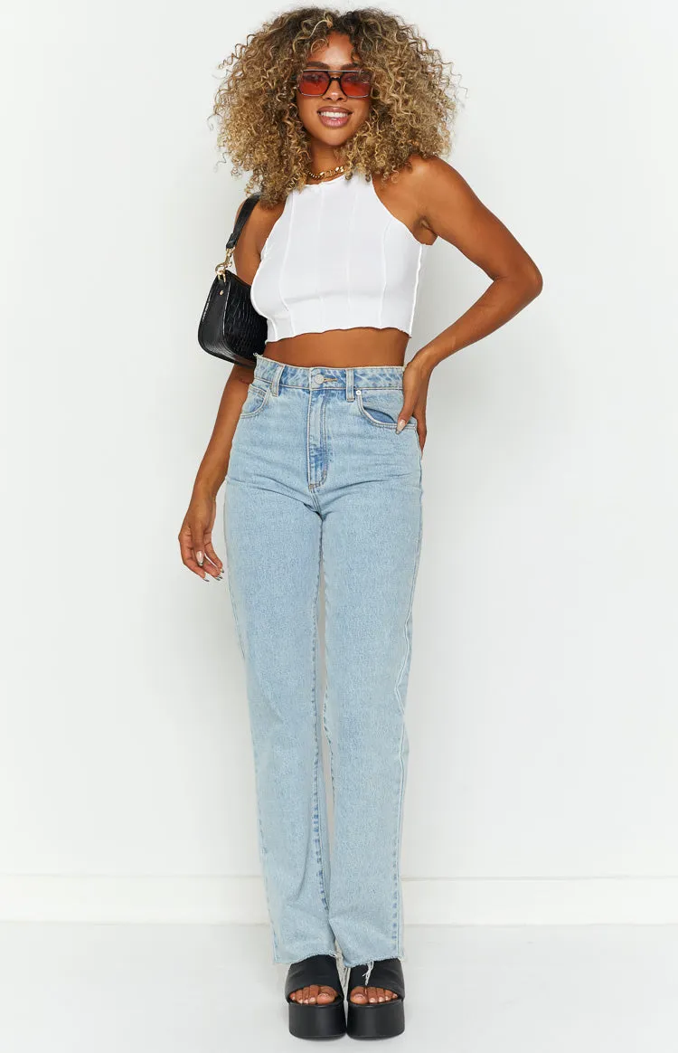 Vance White Seamed Racer Tank sold by Beginning Boutique product image thumbnail 4