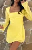 Lucy Yellow Long Sleeve Mini Dress sold by Beginning Boutique