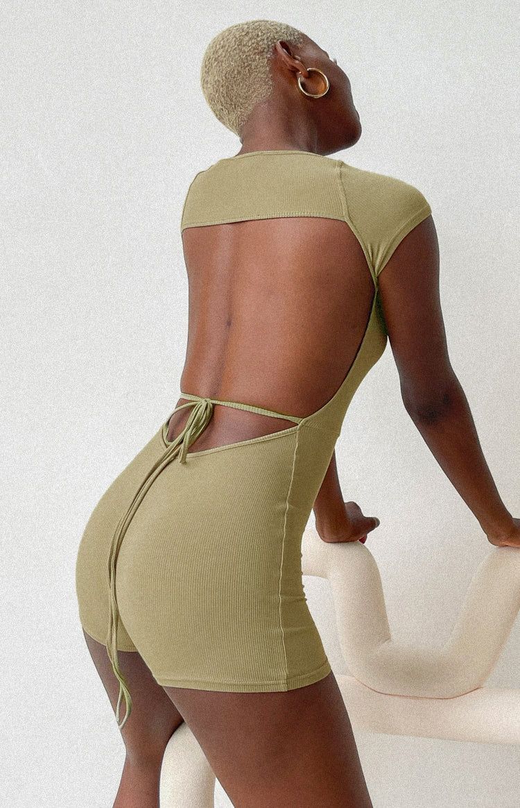 Conna Khaki Playsuit sold by Beginning Boutique product image thumbnail 4