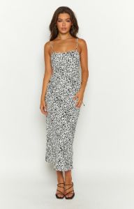 Delphine Black Floral Midi Dress sold by Beginning Boutique