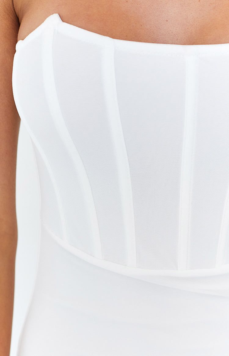 Kahea White Corset Formal Maxi Dress sold by Beginning Boutique product image thumbnail 6