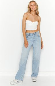 Kayla White Strapless Knit Top sold by Beginning Boutique