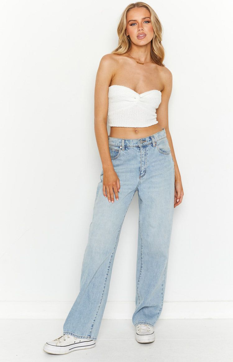 Kayla White Strapless Knit Top sold by Beginning Boutique product image thumbnail 3