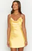 Tira Yellow Satin Mini Dress sold by Beginning Boutique