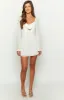 Kadence White Chiffon Long Sleeve Mini Dress sold by Beginning Boutique