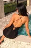 Haisley Black Knit Mini Dress sold by Beginning Boutique