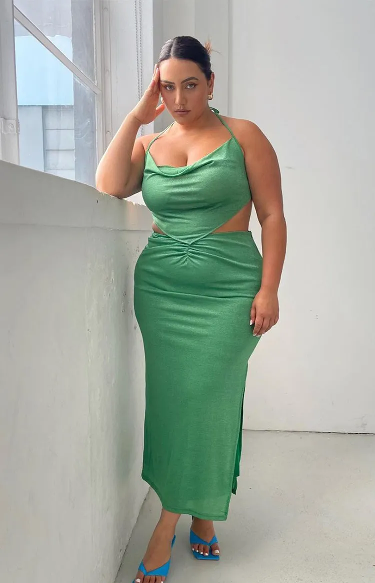 Ingrid Green Maxi Skirt sold by Beginning Boutique product image thumbnail 3