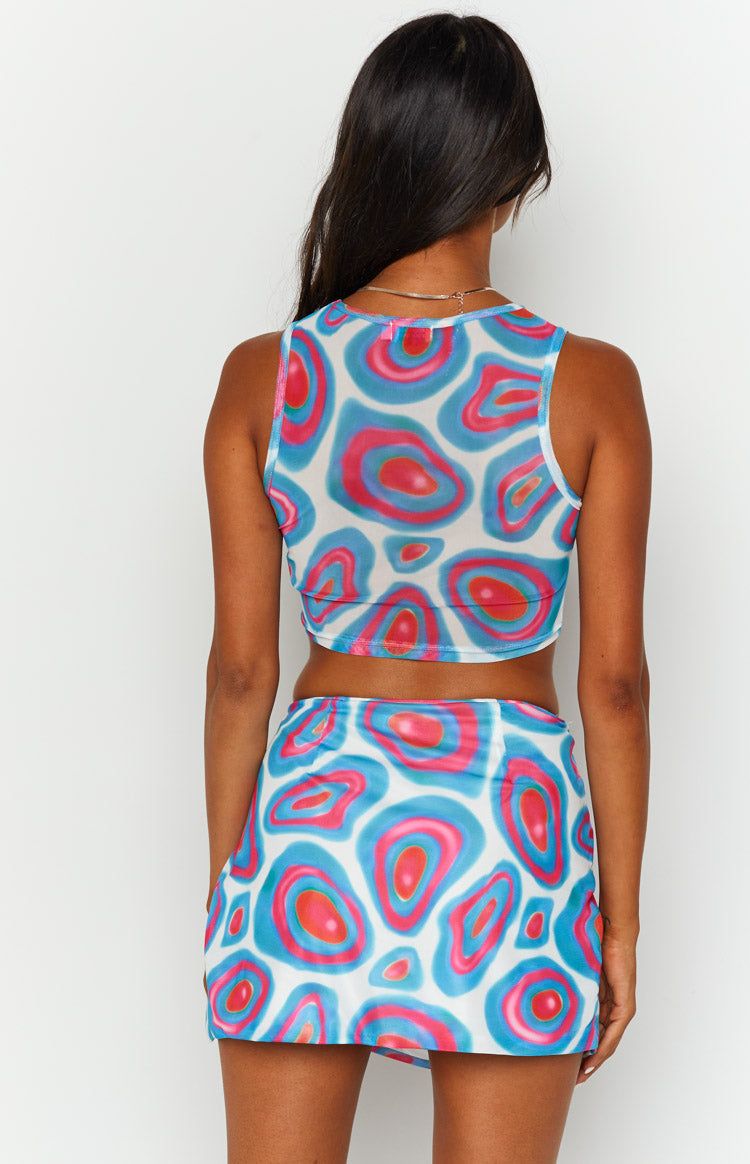 Angelique Blue Print Top sold by Beginning Boutique product image thumbnail 4