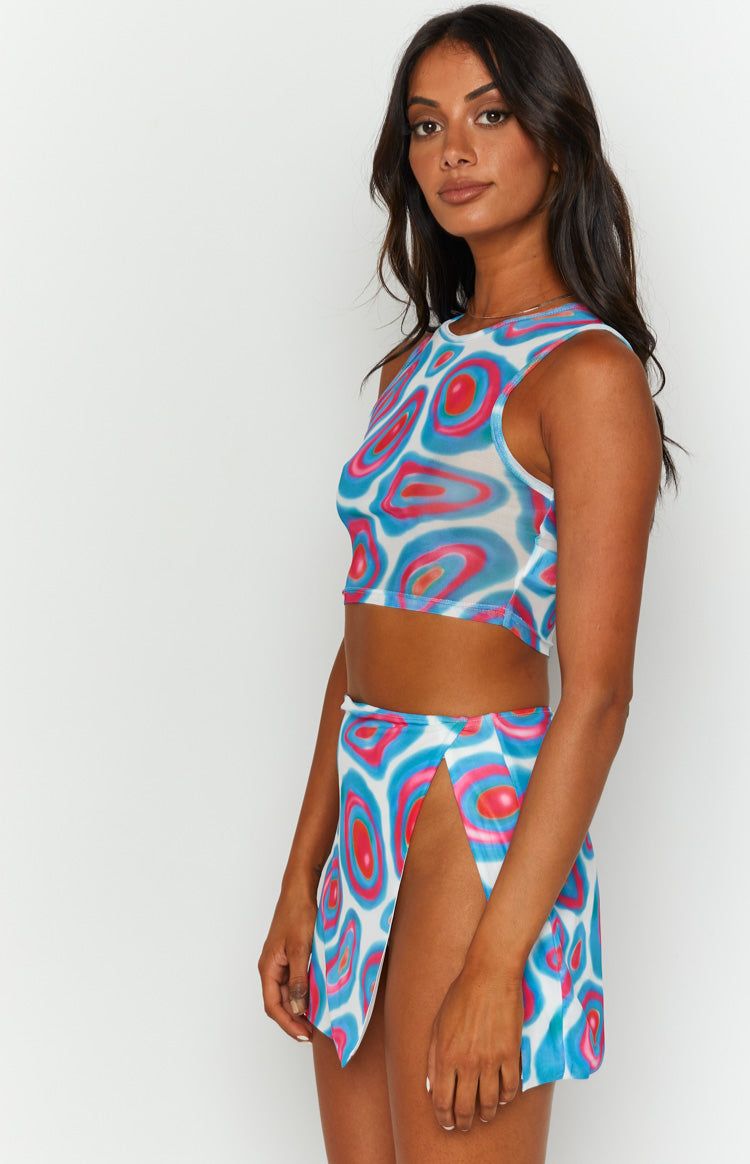 Angelique Blue Print Top sold by Beginning Boutique product image thumbnail 3