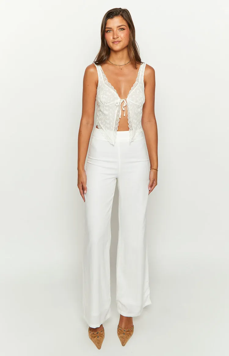 Mykonos White Linen Blend Pants sold by Beginning Boutique product image thumbnail 3