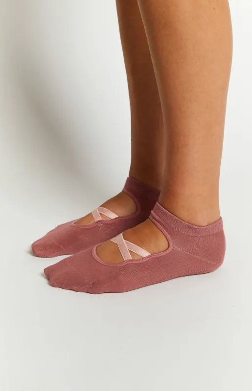 Elysia Pink Yoga Socks Two Pack sold by Beginning Boutique