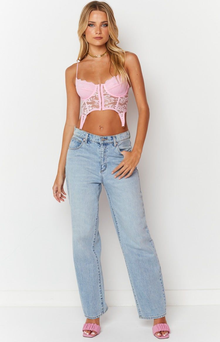 Beckster Pink Garter Corset Top sold by Beginning Boutique product image thumbnail 2