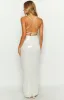 Manhattan White Sequin Slip Maxi Formal Dress sold by Beginning Boutique