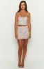 Milliana Painted Floral Pink Mini Skirt sold by Beginning Boutique
