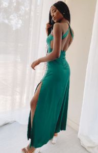 Catherine Maxi Formal Dress Emerald sold by Beginning Boutique