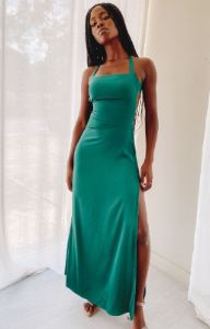 Catherine Maxi Formal Dress Emerald sold by Beginning Boutique